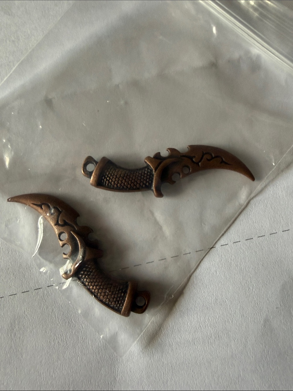 2 Bronze Colored Cutlass Charms